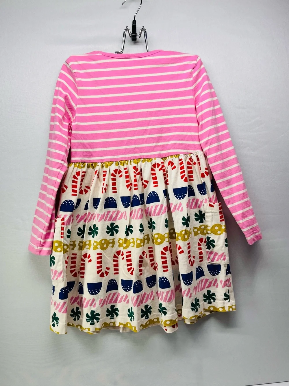 Hanna Andersson Pink Striped Top with‎ Multicolor Candy-Print Skirt